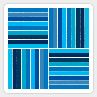 Four Blocks of Nine Stripes of Blue Sticker